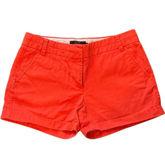J. Crew Chino Bright Orange Shorts Size 4 - Picture 1 of 3